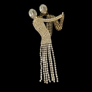 Dazzling Gold and Silver Dance Brooch
